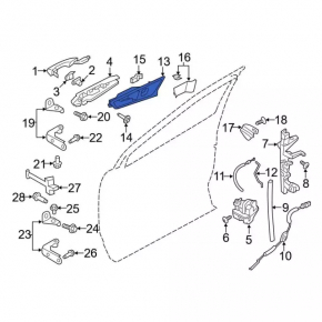 Door handle outer front right Ford Edge 15- keyless