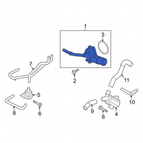 Cooling system tee Lincoln MKZ 13-20 2.0T hybrid