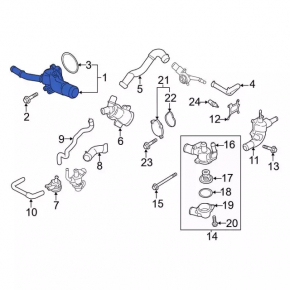 Cooling system tee Lincoln MKZ 13-20 2.0T hybrid