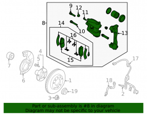 Front right brake caliper for Mazda CX-9 07-15