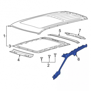 Left roof rail for Ford Explorer 21-23, black, with cover, broken mount