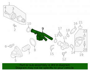 Thermostat housing VW Atlas 18- 3.6