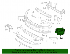 Front bumper mount right inner frame VW Jetta 19- GLI