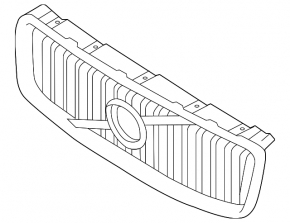 Radiator grill with Volvo XC90 16-19 badge, grey, chrome frame, without camera