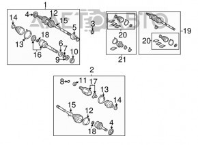 Drive axle shaft front left Toyota Solara 2.4 04-08