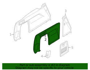 Rear left arch trim assembly BMW X5 G05 24-26 separate, rear part