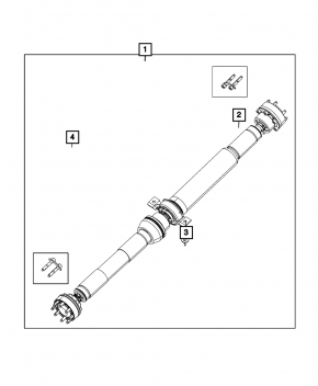 Driveshaft Jeep Grand Cherokee WK2 16-22 rear 3.6, 5.7 AWD