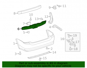 Toyota Prius 2009 Rear Bumper Absorber