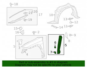 Wing seal door-wing left Lexus UX200 UX250h 19-