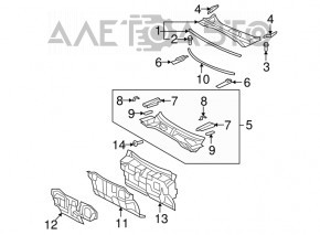 Windscreen wiper grille plastic Lexus ES350 07-12