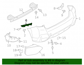 Rear bumper mount right outer Subaru XV Crosstrek 18-23