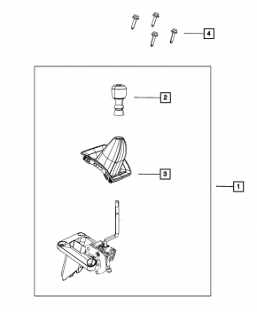 Jeep Compass 11-16 manual transmission shifter without handle