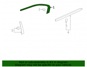Upper rear right door molding for a 1993 Honda Accord