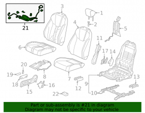 Honda Insight 19-22 passenger seatback wiring