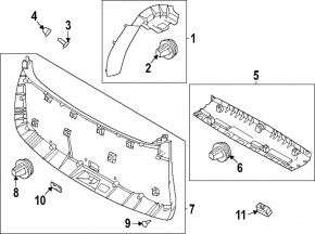Black lower tailgate trim for Hyundai Santa Fe 2024-26