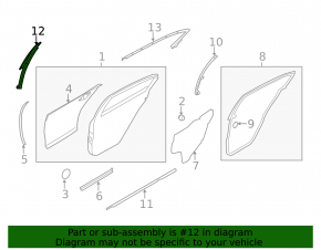 Door trim side rear left Infiniti Q50 14-20