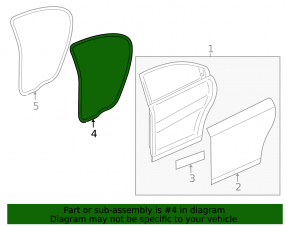 Chevrolet Cruze 16- rear right door seal