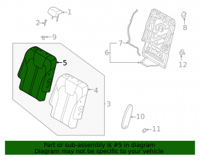 Rear seat back trim, 2nd row, right, Kia Sorento 21-24 HEV, PHEV, perforated, gray leather