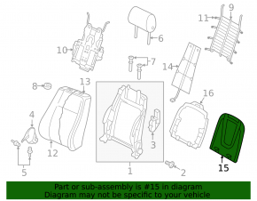 Rear passenger seat trim Audi A4 B8 13-16 rest, black, with mesh, scratch