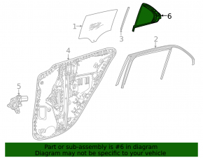 Door glass triangle rear right Mercedes W167 GLE 350 450 20-23 tinted