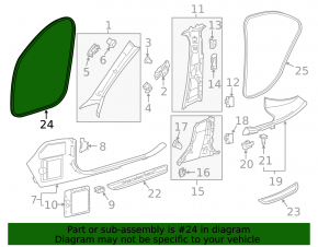 Door seal rear left Mercedes W213 E 17-23