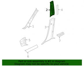 Right upper center pillar trim for Mazda3 2003-2009