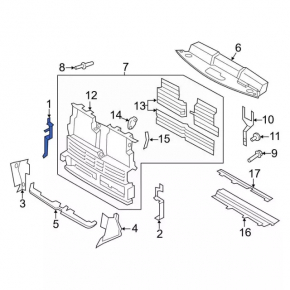Right radiator deflector Ford Edge 15-18 3.5