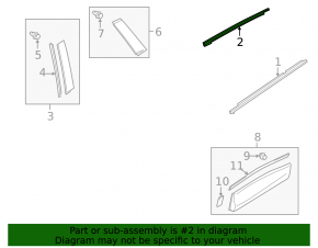 Upper rear right door molding for Mazda CX-5 13-16