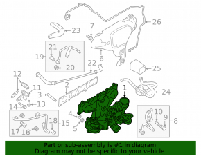 Turbine assembly with manifold Land Rover Range Rover Evoque 12-18 2.0