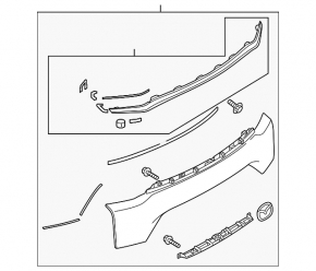 Lower trunk lid trim Mazda CX-9 16-23 for keyless entry