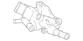Thermostat housing with thermostat for Nissan Rogue Sport 17-22