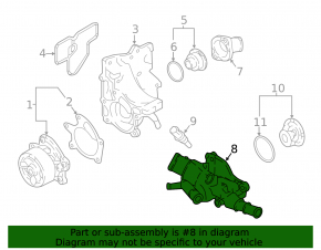 Thermostat housing with thermostat for Nissan Rogue Sport 17-22