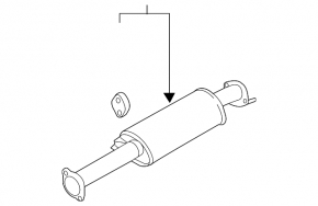 Exhaust duct, middle section, Hyundai Sonata 11-15 hybrid