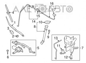Front windshield wiper linkage with motor for Nissan Murano z51 09-14
