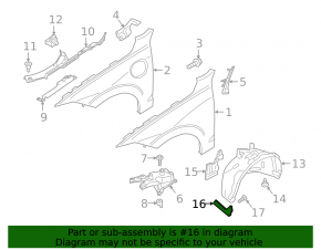 Mudguard front fender liner left Volvo XC60 18-23