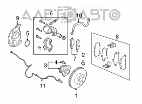 Rear left caliper assembly for Nissan Murano z50 03-08
