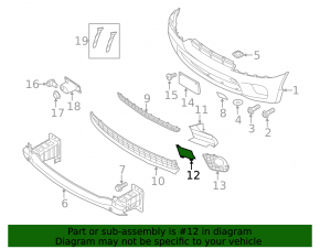 Front bumper plug in the lower grille right BMW X5 E70 11-13 rest, M Sport, structure