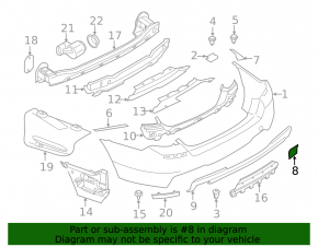 BMW 5 F10 11-16 M Pack Rear Bumper Tow Hook Cap