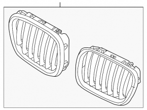Right radiator grille for BMW X6 E71 08-14 Xdrive50i