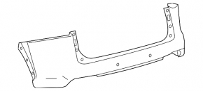 Rear bumper bare Lexus NX200t NX300h 15-17 for parking sensors, red