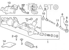 Steering rod right Acura TLX 15- 2.4 CTR