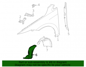 Front right fender liner, front part, VW Golf GTI/R 22-26