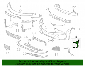 Front bumper air duct right Acura TLX 20-25 Base, sh-awd, a-spec, with fog lamps
