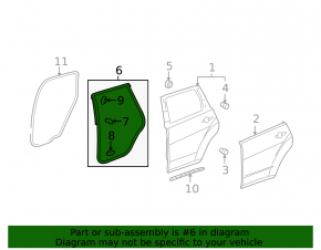 Rear left door seal for 07-13 Acura MDX
