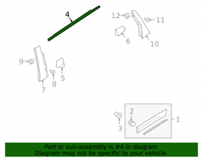 Door-glass molding, central rear left, Audi Q3 83A 19-25 chrome