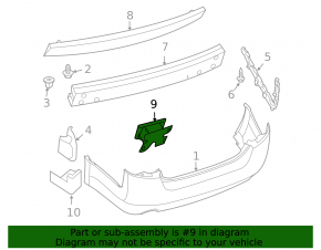 Rear bumper reinforcement fang right Nissan Maxima A36 16-