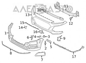 Front bumper bare lower part Hyundai Kona 18-21 1.6, 2.0 under fog lights, scratches