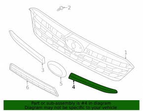 Left radiator grille molding Subaru Impreza 20-23 GK chrome