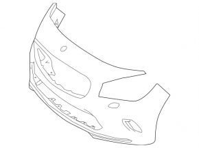 Bare front bumper for Mercedes CLA 17-19 without parking sensors