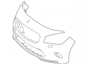 Bare front bumper Mercedes CLA 17-19, white, without parking sensors, dented, torn, scratches, non-factory holes